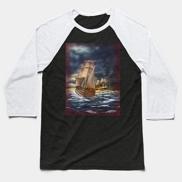 pirate ship Baseball T-Shirt by tedsox